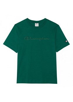 Damski t-shirt z nadrukiem Champion Legacy Crewneck T-shirt - zielony ze sklepu Sportstylestory.com w kategorii Bluzki damskie - zdjęcie 171459112