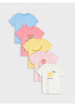 Sinsay - Koszulki 5 pack - różowy ze sklepu Sinsay w kategorii Koszulki niemowlęce - zdjęcie 171459752