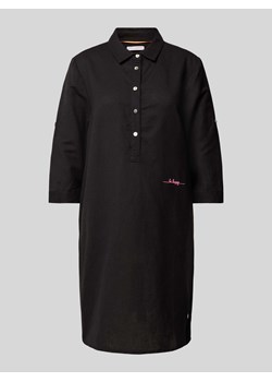 Sukienka lniana o długości do kolan z wyhaftowanym logo ze sklepu Peek&Cloppenburg  w kategorii Sukienki - zdjęcie 171459921