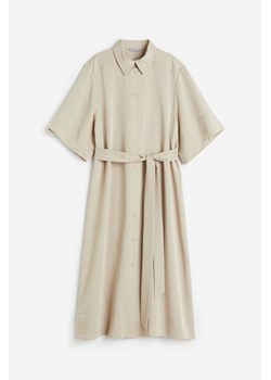 H & M - Szmizjerka z wiązanym paskiem - Beżowy ze sklepu H&M w kategorii Sukienki - zdjęcie 171459933