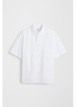 H & M - Lniana koszula z krótkim rękawem Relaxed Fit - Biały ze sklepu H&M w kategorii Koszule męskie - zdjęcie 171459962