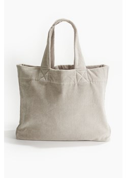 H & M - Torba plażowa z bawełnianej frotte - Brązowy ze sklepu H&M w kategorii Torby Shopper bag - zdjęcie 171459984