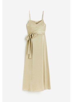 H & M - MAMA Długa sukienka z satyny - Zielony ze sklepu H&M w kategorii Sukienki ciążowe - zdjęcie 171460033