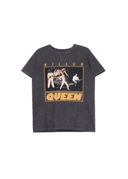 Cropp - Szara koszulka z nadrukiem Queen - szary ze sklepu Cropp w kategorii Bluzki damskie - zdjęcie 171461974