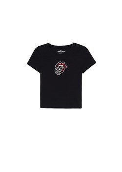 Cropp - Czarna koszulka z The Rolling Stones - czarny ze sklepu Cropp w kategorii Bluzki damskie - zdjęcie 171474262