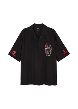 Cropp - Czarna koszula z krótkim rękawem - czarny ze sklepu Cropp w kategorii Koszule męskie - zdjęcie 171474322