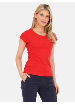 Czerwony t-shirt damski z logo na rękawie L'AF Tara ze sklepu Eye For Fashion w kategorii Bluzki damskie - zdjęcie 171474400