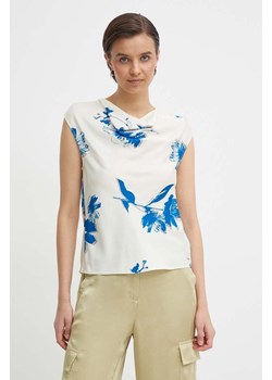 Calvin Klein bluzka damska kolor beżowy gładka K20K207036 ze sklepu ANSWEAR.com w kategorii Bluzki damskie - zdjęcie 171476604