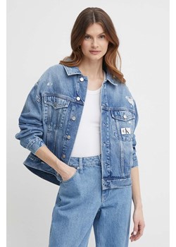Calvin Klein Jeans kurtka jeansowa damska kolor niebieski przejściowa J20J222787 ze sklepu ANSWEAR.com w kategorii Kurtki damskie - zdjęcie 171476804