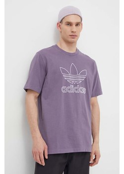 adidas Originals t-shirt bawełniany Trefoil Tee męski kolor fioletowy z aplikacją IR7992 ze sklepu ANSWEAR.com w kategorii T-shirty męskie - zdjęcie 171477191