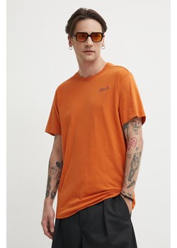 G-Star Raw t-shirt bawełniany męski kolor pomarańczowy z nadrukiem ze sklepu ANSWEAR.com w kategorii T-shirty męskie - zdjęcie 171477290