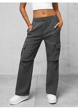 Spodnie damskie z szeroką nogawką grafitowe OZONEE O/TT00393 ze sklepu ozonee.pl w kategorii Jeansy damskie - zdjęcie 171477582