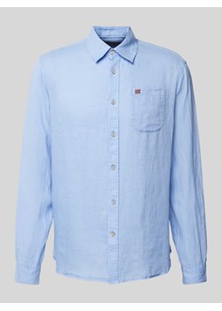 Koszula casualowa z lnu z kieszenią na piersi ze sklepu Peek&Cloppenburg  w kategorii Koszule męskie - zdjęcie 171477991
