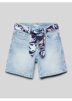 Szorty jeansowe o luźnym kroju z materiałowym paskiem ze sklepu Peek&Cloppenburg  w kategorii Spodenki dziewczęce - zdjęcie 171478074