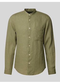 Koszula lniana o kroju regular fit ze stójką ze sklepu Peek&Cloppenburg  w kategorii Koszule męskie - zdjęcie 171478732