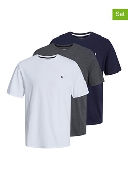 Jack &amp; Jones Koszulki (3 szt.) w kolorze antracytowym, białym i granatowym ze sklepu Limango Polska w kategorii T-shirty męskie - zdjęcie 171480004