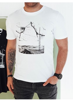 Koszulka męska z nadrukiem biała Dstreet RX5499 ze sklepu DSTREET.PL w kategorii T-shirty męskie - zdjęcie 171480963