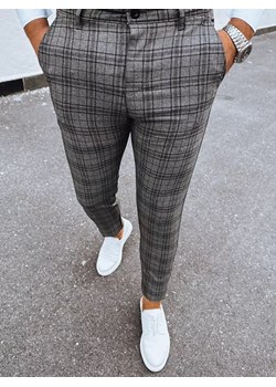 Spodnie męskie chinosy w kratę ciemnoszare Dstreet UX3959 ze sklepu DSTREET.PL w kategorii Spodnie męskie - zdjęcie 171481620