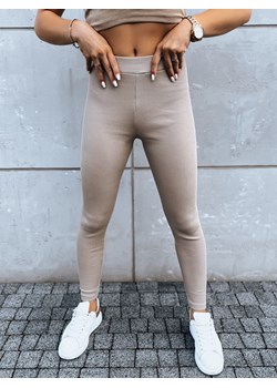 Spodnie damskie legginsy OLIVE BRANCH beżowe Dstreet UY1611 ze sklepu DSTREET.PL w kategorii Spodnie damskie - zdjęcie 171481634