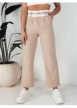 Spodnie damskie wide leg GINZOM beżowe Dstreet UY1900 ze sklepu DSTREET.PL w kategorii Spodnie damskie - zdjęcie 171481664