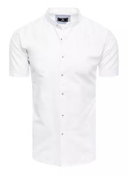 Koszula męska z krótkim rękawem biała Dstreet KX0998 ze sklepu DSTREET.PL w kategorii Koszule męskie - zdjęcie 171481921