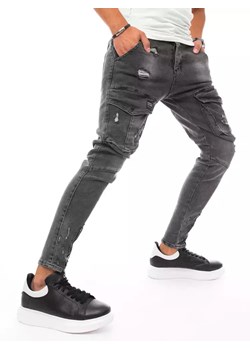 Spodnie męskie jeansowe typu bojówki ciemnoszare Dstreet UX3288 ze sklepu DSTREET.PL w kategorii Jeansy męskie - zdjęcie 171482372