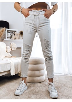 Spodnie damskie jeansowe MAYO jasnobeżowe Dstreet UY1378 ze sklepu DSTREET.PL w kategorii Jeansy damskie - zdjęcie 171482490