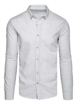 Koszula męska szara Dstreet DX2575 ze sklepu DSTREET.PL w kategorii Koszule męskie - zdjęcie 171482554