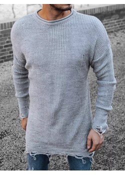 Sweter męski jasnoszary Dstreet WX1963 ze sklepu DSTREET.PL w kategorii Swetry męskie - zdjęcie 171482752