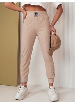 Spodnie damskie dresowe LORIST beżowe Dstreet UY2055 ze sklepu DSTREET.PL w kategorii Spodnie damskie - zdjęcie 171482990