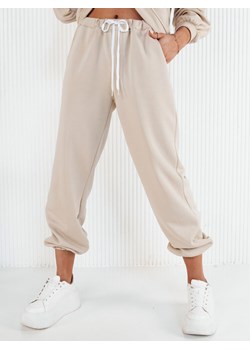 Spodnie dresowe damskie FILAN beżowe Dstreet UY1886 ze sklepu DSTREET.PL w kategorii Spodnie damskie - zdjęcie 171483251