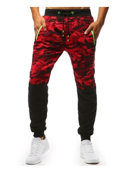 Spodnie dresowe męskie camo czerwone Dstreet UX3492 ze sklepu DSTREET.PL w kategorii Spodnie męskie - zdjęcie 171483862