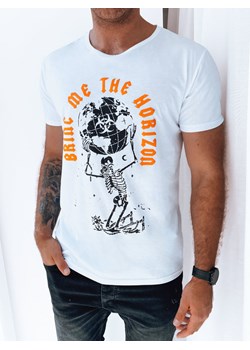T-shirt męski z nadrukiem biały Dstreet RX5261 ze sklepu DSTREET.PL w kategorii T-shirty męskie - zdjęcie 171484283