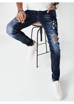 Spodnie męskie jeansowe granatowe Dstreet UX4148 ze sklepu DSTREET.PL w kategorii Jeansy męskie - zdjęcie 171484403