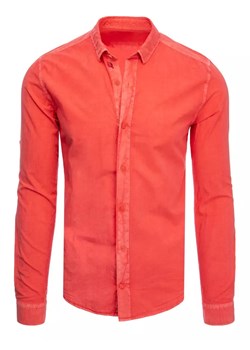 Koszula męska czerwona Dstreet DX2319 ze sklepu DSTREET.PL w kategorii Koszule męskie - zdjęcie 171484810