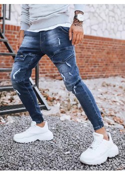 Spodnie męskie jeansowe typu bojówki niebieskie Dstreet UX3281 ze sklepu DSTREET.PL w kategorii Jeansy męskie - zdjęcie 171485061