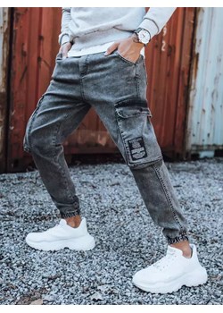 Spodnie męskie jeansowe typu bojówki ciemnoszare Dstreet UX3311 ze sklepu DSTREET.PL w kategorii Jeansy męskie - zdjęcie 171485380