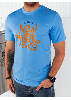 Koszulka męska z nadrukiem niebieska Dstreet RX5370 ze sklepu DSTREET.PL w kategorii T-shirty męskie - zdjęcie 171485732