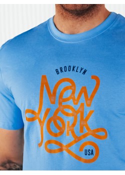 Koszulka męska z nadrukiem niebieska Dstreet RX5370 ze sklepu DSTREET.PL w kategorii T-shirty męskie - zdjęcie 171485733