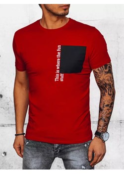 T-shirt męski z nadrukiem czerwony Dstreet RX5062 ze sklepu DSTREET.PL w kategorii T-shirty męskie - zdjęcie 171485773