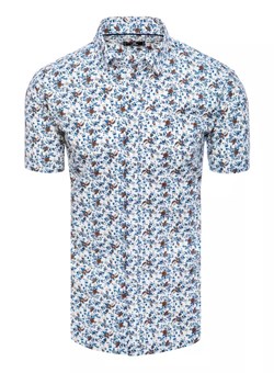 Koszula męska z krótkim rękawem biała Dstreet KX1011 ze sklepu DSTREET.PL w kategorii Koszule męskie - zdjęcie 171485782