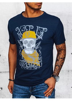 T-shirt męski z nadrukiem granatowy Dstreet RX5093 ze sklepu DSTREET.PL w kategorii T-shirty męskie - zdjęcie 171485974