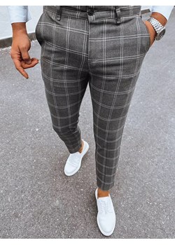 Spodnie męskie chinosy w kratę ciemnoszare Dstreet UX3954 ze sklepu DSTREET.PL w kategorii Spodnie męskie - zdjęcie 171486293