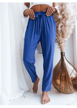 Materiałowe spodnie damskie ADELIS chabrowe Dstreet UY1537 ze sklepu DSTREET.PL w kategorii Spodnie damskie - zdjęcie 171486402
