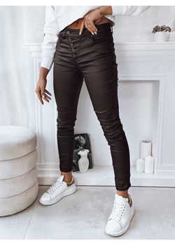 Spodnie damskie woskowane KARLA ciemnobrązowe Dstreet UY1787 ze sklepu DSTREET.PL w kategorii Spodnie damskie - zdjęcie 171486432
