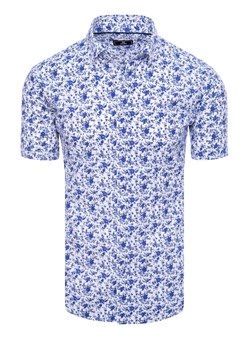 Koszula męska z krótkim rękawem biała Dstreet KX1012 ze sklepu DSTREET.PL w kategorii Koszule męskie - zdjęcie 171486753