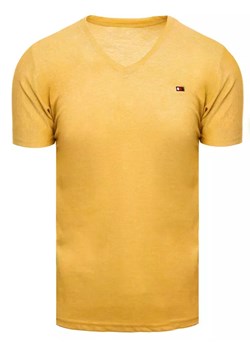 T-shirt męski basic musztardowy Dstreet RX4998 ze sklepu DSTREET.PL w kategorii T-shirty męskie - zdjęcie 171487272