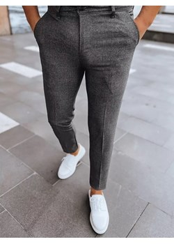 Spodnie męskie chinosy w kratę ciemnoszare Dstreet UX3955 ze sklepu DSTREET.PL w kategorii Spodnie męskie - zdjęcie 171487302