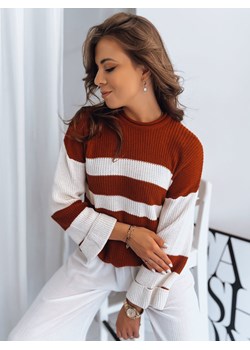 Sweter damski AMELIA w rudo-białe paski Dstreet MY1858z ze sklepu DSTREET.PL w kategorii Swetry damskie - zdjęcie 171487312
