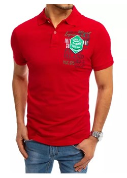 Koszulka polo z nadrukiem czerwona Dstreet PX0367 ze sklepu DSTREET.PL w kategorii T-shirty męskie - zdjęcie 171487504